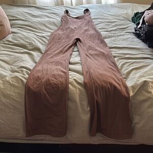 Chic Brown High-Waisted Jumpsuit with Wide Legs